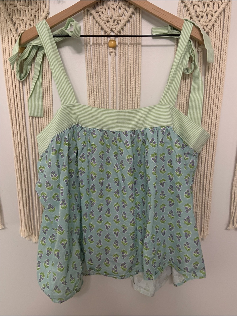 CHICSOUL Flutter Daydreaming Whimsy Floral Tie Strap Boho Cotton Tank Top 3X - Picture 3 of 11